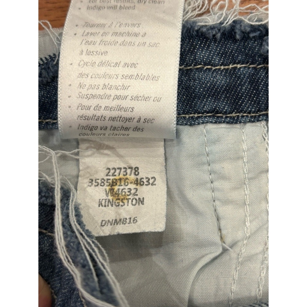 Paige Drawstring Cropped Wide-Leg Raw Hem/Waist‎ Jeans Womens 25 Blue Mid-Rise - Picture 6 of 8